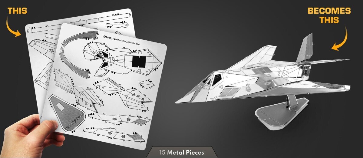 3D pusle Metal Earth F-117 Nighthawk цена и информация | Pusled | kaup24.ee