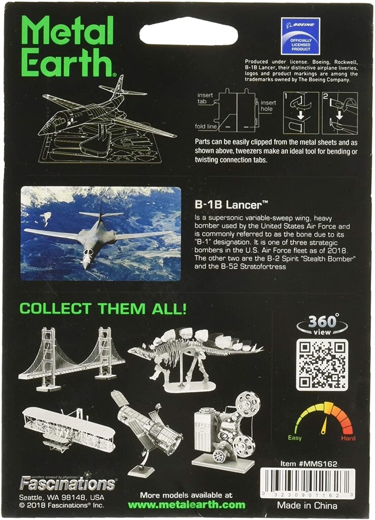 3D pusle Metal Earth B-1B Lancer hind ja info | Pusled | kaup24.ee