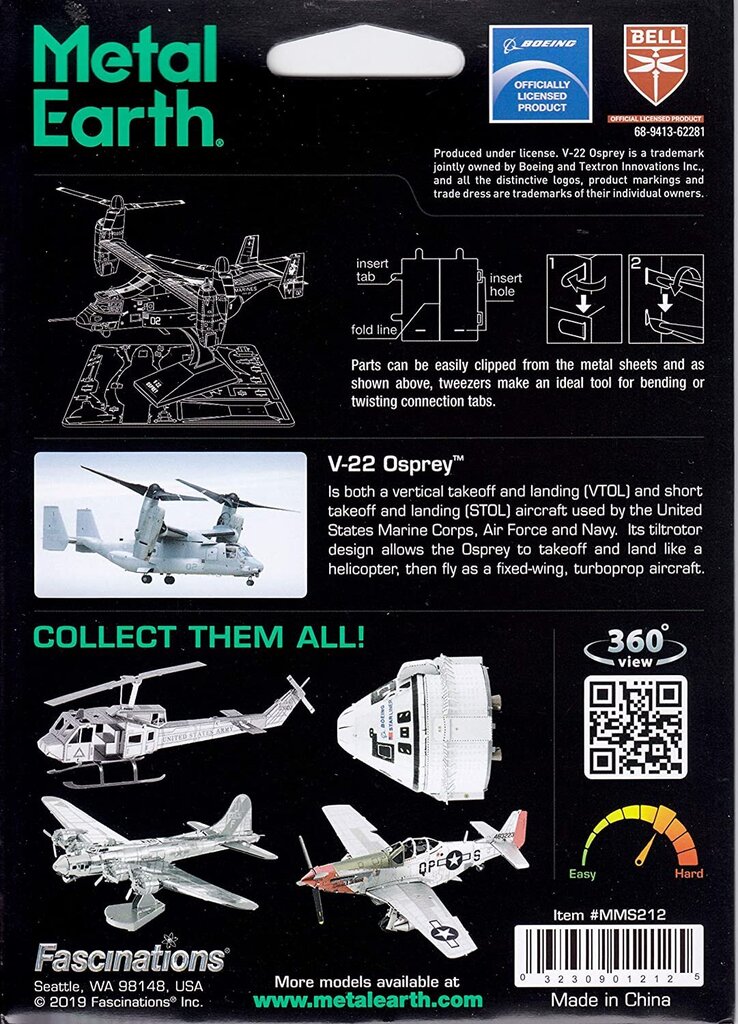 3D pusle Metal Earth V-22 Osprey hind ja info | Pusled | kaup24.ee