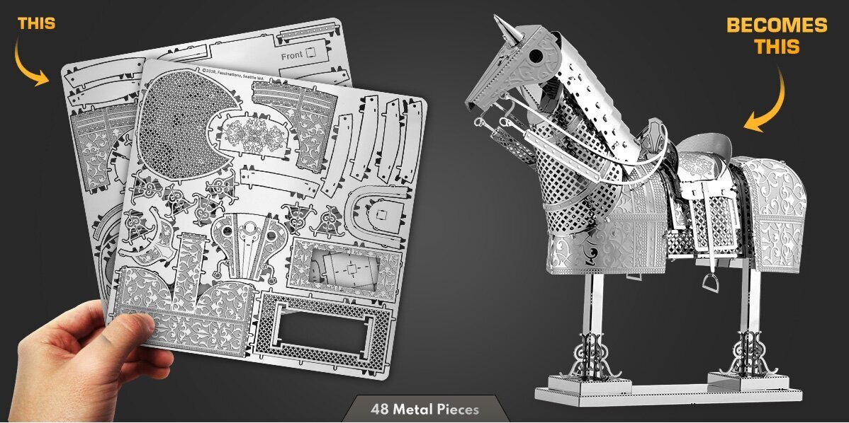 3D pusle Metal Earth Armor Series Horse hind ja info | Pusled | kaup24.ee