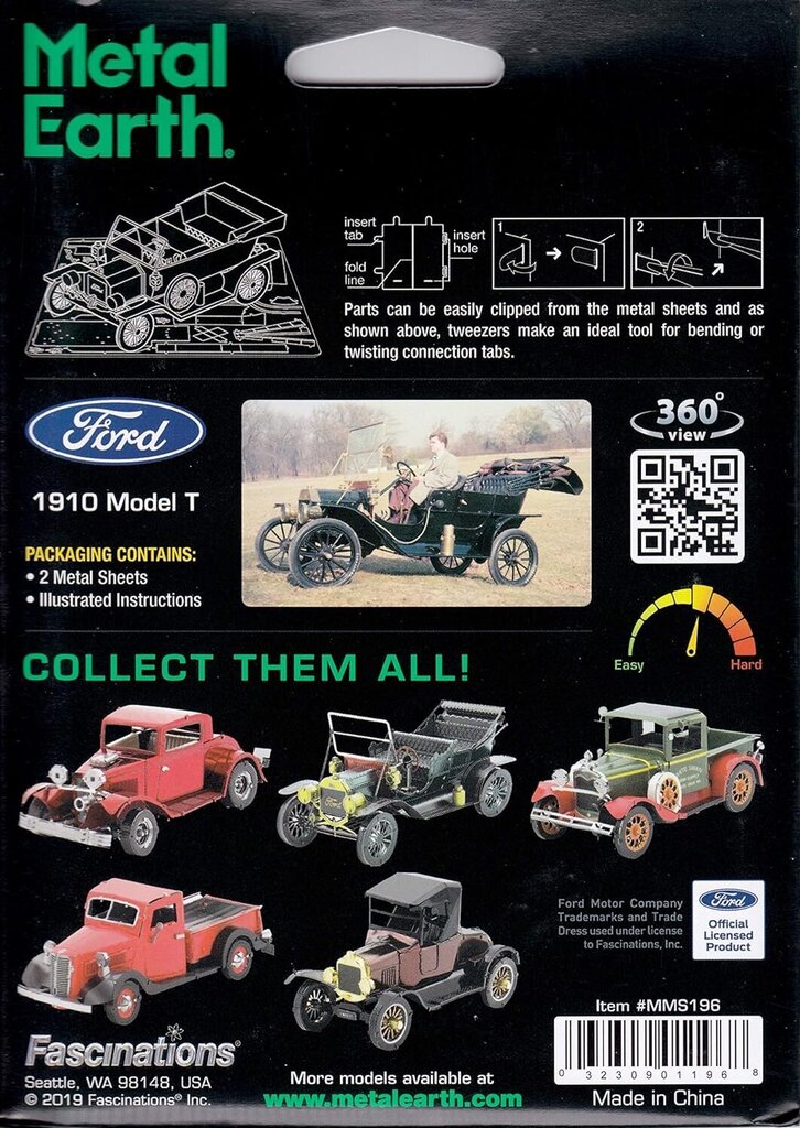 3D pusle Metal Earth Ford 1910 Model T hind ja info | Klotsid ja konstruktorid | kaup24.ee