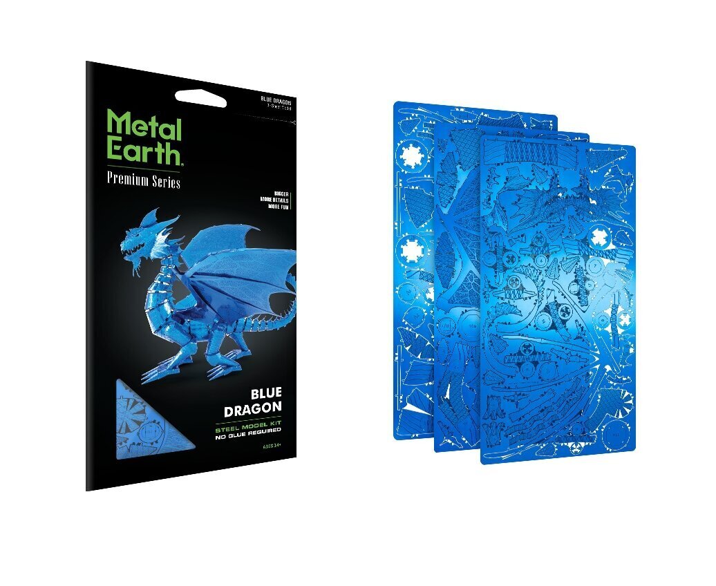 3D pusle Metal Earth Blue Dragon hind ja info | Klotsid ja konstruktorid | kaup24.ee