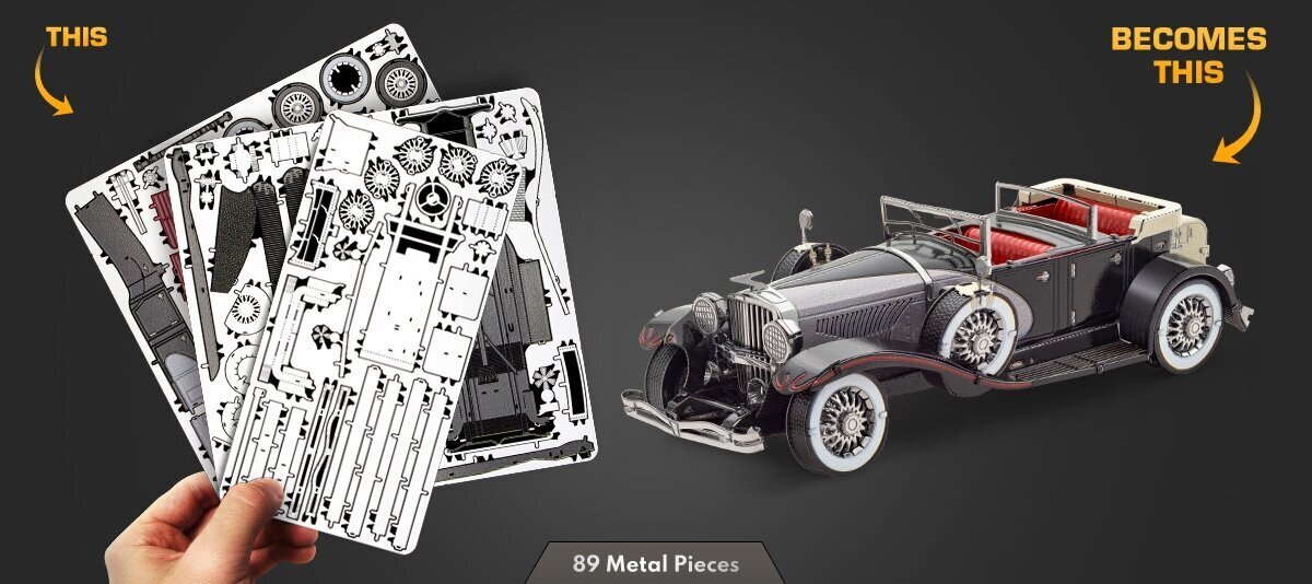 3D pusle Metal Earth 1935 Duesenberg Model J цена и информация | Klotsid ja konstruktorid | kaup24.ee