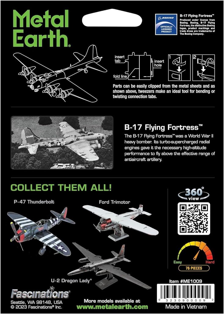 3D pusle Metal Earth B-17 Flying Fortress hind ja info | Klotsid ja konstruktorid | kaup24.ee