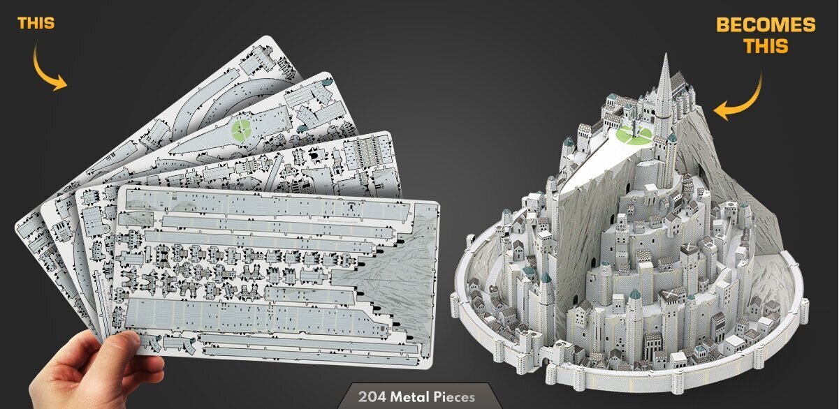 3D pusle Metal Earth Premium Series Minas Tirith hind ja info | Klotsid ja konstruktorid | kaup24.ee