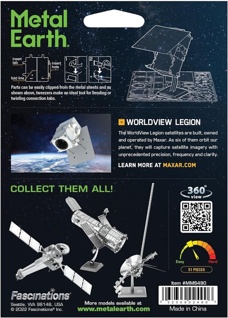 3D pusle Metal Earth Worldview Legion hind ja info | Pusled | kaup24.ee