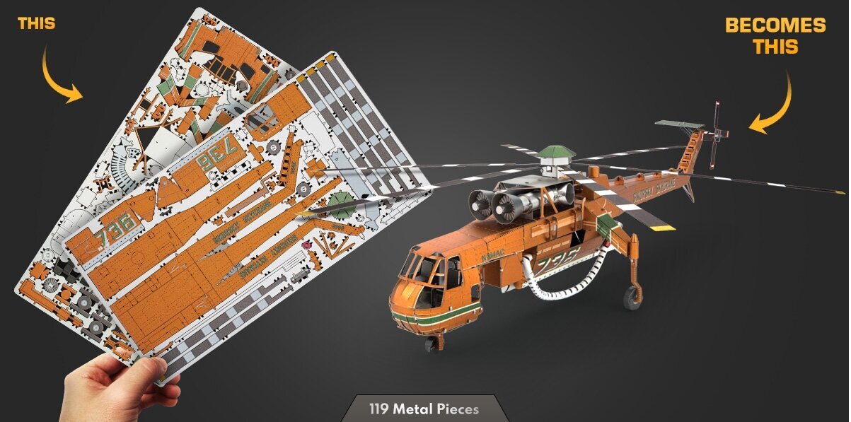 3D pusle Metal Earth S-64 Skycrane цена и информация | Pusled | kaup24.ee