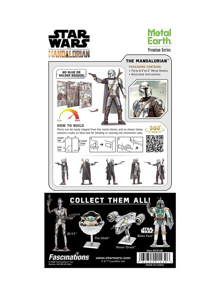 3D pusle Metal Earth The Mandalorian цена и информация | Pusled | kaup24.ee