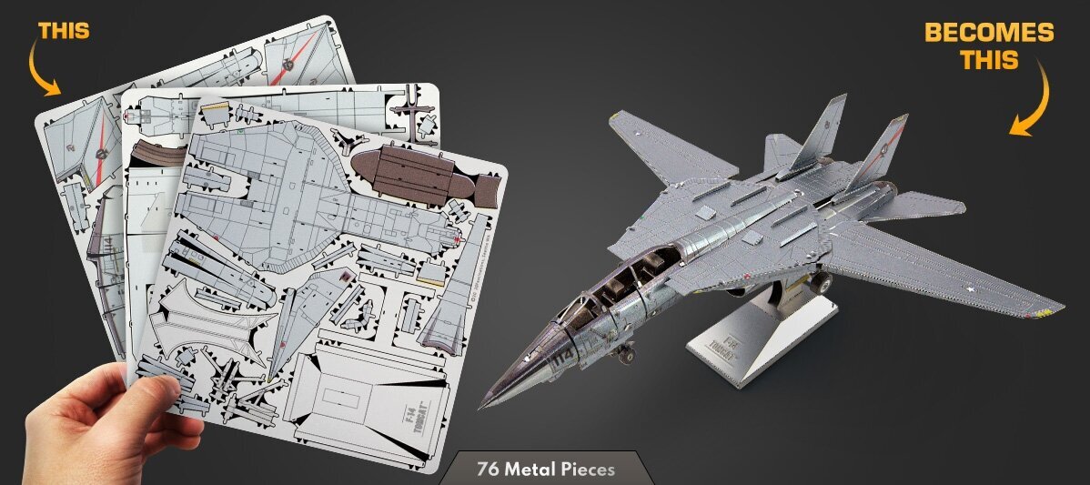 3D pusle Metal Earth F-14 Tomcat hind ja info | Pusled | kaup24.ee