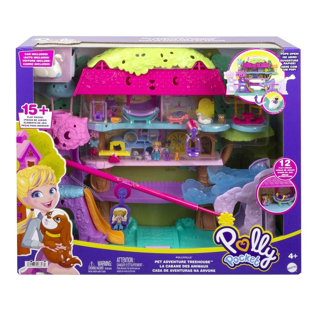 Polly Pocket® Pollyville Pet Party Treehouse HHJ06 цена и информация | Tüdrukute mänguasjad | kaup24.ee