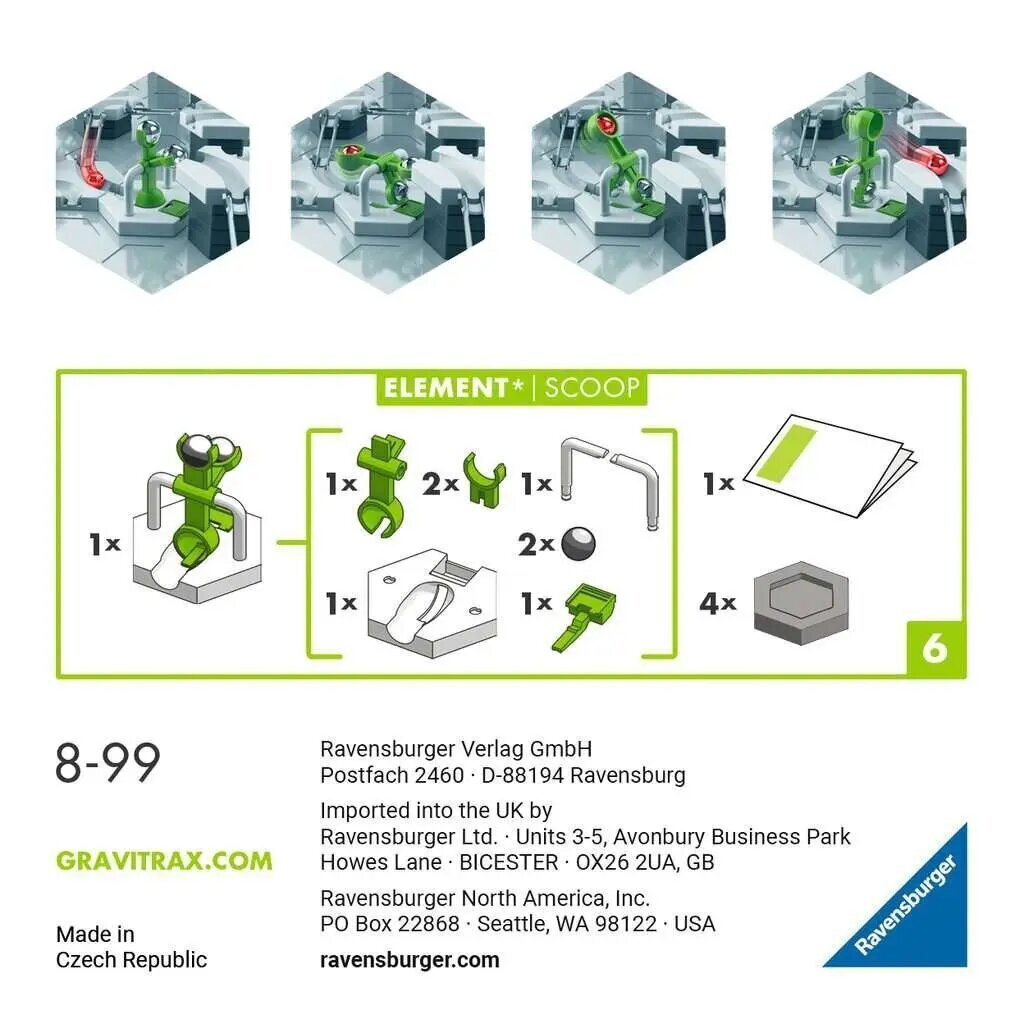 Ravensburger GraviTrax Element Scoopi konstruktori lisand цена и информация | Klotsid ja konstruktorid | kaup24.ee