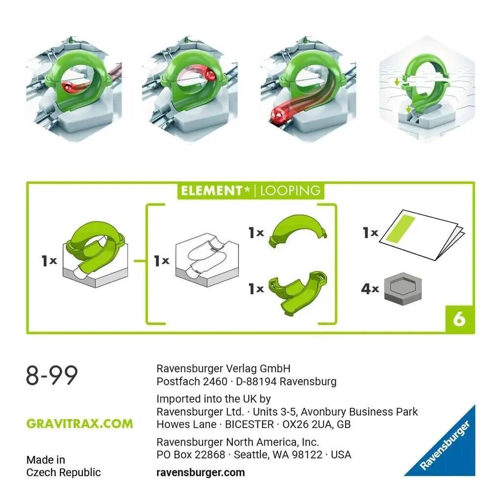 Konstruktori tarvik Ravensburger GraviTrax Element Looping hind ja info | Klotsid ja konstruktorid | kaup24.ee