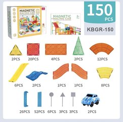 KEBO magnetkonstruktor - autorada, 150-osaline hind ja info | Klotsid ja konstruktorid | kaup24.ee