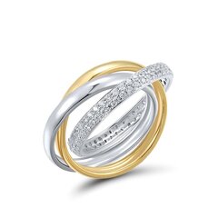 Кольцо из золочёного серебра с фианитами цена и информация | Кольцо | kaup24.ee