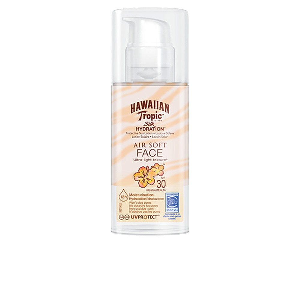 Päikesekreem Hawaiian Tropic Silk Hidration Air Soft Face Sun Lotion Spf30, 50ml цена и информация | Päikesekreemid | kaup24.ee