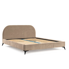 Кровать с мягкой обивкой Akila 140x200 см, тёмно-бежевый цена и информация | Кровати | kaup24.ee