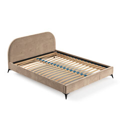 Кровать с мягкой обивкой Akila 140x200 см, тёмно-бежевый цена и информация | Кровати | kaup24.ee