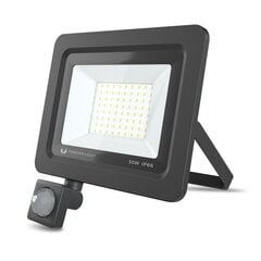 Forever PROXIM II Комнатный & Уличный IP66 LED PIR Прожектор 50W 4000 люменов холодно белый 6000K Черный цена и информация | Уличное освещение | kaup24.ee