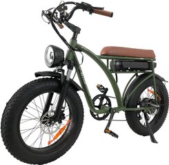 Электровелосипед Bezior XF001, 20", зеленый, 1000Вт, 12,5Ач цена и информация | Электровелосипеды | kaup24.ee