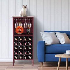 Деревянный винный шкаф 42х24,5х96 см, темно-коричневый цена и информация | Кухонные шкафчики | kaup24.ee