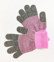 Knitas детские перчатки 057*02, серый/розовый 4779018644457 цена и информация | Шапки, перчатки, шарфы для девочек | kaup24.ee