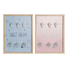 Картина-фоторамка с щипчиками DKD Home Decor Sweet Dreams 40 x 40 x 3 cм, деревянный MDF, 2 штуки цена и информация | Рамки, фотоальбомы | kaup24.ee