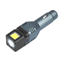 4in1 ALU 1-LED 250lm + COB 300lm car flashlight, 1500mAh battery, 2.1A USB charger, glass hammer, magnet, with hinge цена и информация | Фонарики, прожекторы | kaup24.ee