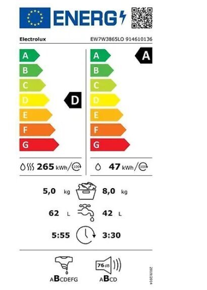 Electrolux EW7W3865LO hind ja info | Pesumasinad | kaup24.ee