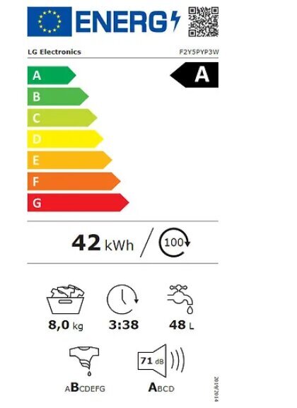 LG F2Y5PYP3W цена и информация | Pesumasinad | kaup24.ee