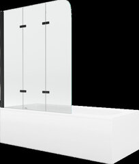 Vann Mexen Vega viimistluse ja klaasseinaga, 180x80 cm + 120 cm, white+III/fold/black цена и информация | Ванны | kaup24.ee