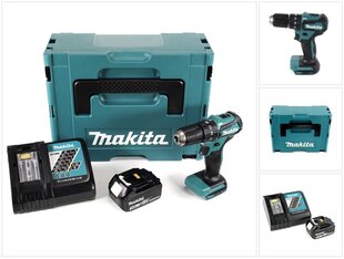 Аккумуляторная ударная дрель Makita DHP 483 RF1J 18В 40Нм Makpac + 1x аккумулятор 3,0 Ач + блок зарядки цена и информация | Шуруповерты, дрели | kaup24.ee