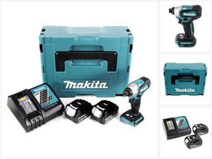 Аккумуляторный ударный шуруповерт Makita DTD 155 RMJ 18 В Makpac + 2 аккумулятора BL1840 B 4,0 Ач + 1 зарядное устройство постоянного тока 18 RC цена и информация | Шуруповерты, дрели | kaup24.ee