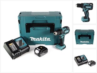 Аккумуляторная дрель-шуруповерт Makita DDF 459 RM1J 18 В 45 Нм Makpac + 1х аккумулятор 4,0 Ач + блок зарядки цена и информация | Шуруповерты, дрели | kaup24.ee