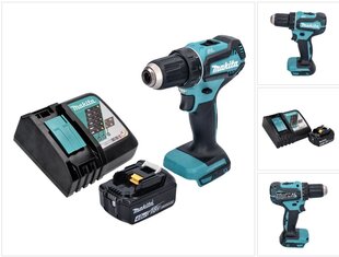 Аккумуляторная дрель-шуруповерт Makita DDF 485 RM1 18 В 50 Нм + 1х аккумулятор 4,0 Ач + устройство для зарядки цена и информация | Шуруповерты, дрели | kaup24.ee