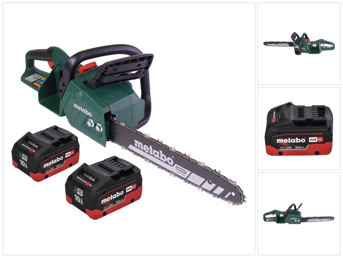 Aku kettsaag Metabo MS 36-18 LTX BL 40 36 V (2x 18 V) 40 cm 22 m/s harjadeta + 2x aku 10,0 Ah - ilma laadijata hind ja info | Elektrilised saed, mootorsaed ja tarvikud | kaup24.ee