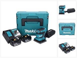 Аккумуляторная эксцентриковая шлифовальная машинка Makita DBO 480 RFJ 18 В 112 x 102 мм + 2 аккумулятора 3,0 Ач + зарядный блок + Makpac цена и информация | Шлифовальные машины | kaup24.ee