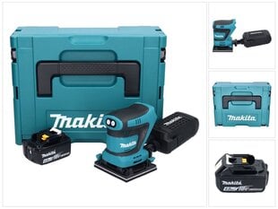 Аккумуляторная эксцентриковая шлифовальная машинка Makita DBO 480 M1J 18 В 112 x 102 мм + 1х аккумулятор 4,0 Ач + Makpac - без зарядного блока цена и информация | Шлифовальные машины | kaup24.ee