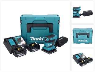 Аккумуляторная эксцентриковая шлифовальная машинка Makita DBO 480 RMJ 18 В 112 x 102 мм + 2х аккумулятора 4,0 Ач + зарядный блок + Makpac цена и информация | Шлифовальные машины | kaup24.ee