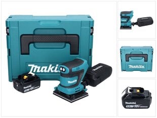 Аккумуляторная эксцентриковая шлифовальная машинка Makita DBO 480 T1J 18 В 112 x 102 мм + 1х аккумулятор 5,0 Ач + Makpac - без зарядного блока цена и информация | Шлифовальные машины | kaup24.ee