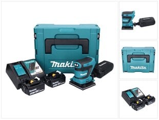 Аккумуляторная эксцентриковая шлифовальная машинка Makita DBO 480 RTJ 18 В 112 x 102 мм + 2х аккумулятора 5,0 Ач + зарядный блок + Makpac цена и информация | Шлифовальные машины | kaup24.ee
