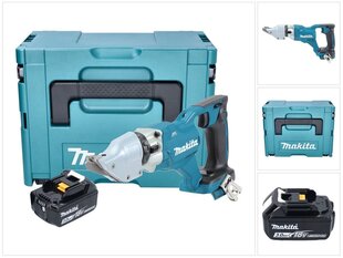 Аккумуляторные ножницы по металлу Makita DJS 200 F1J 18 В 2,0 мм + 1х аккумулятор 3,0 Ач + Makpac - без зарядного блока цена и информация | Пилы, циркулярные станки | kaup24.ee