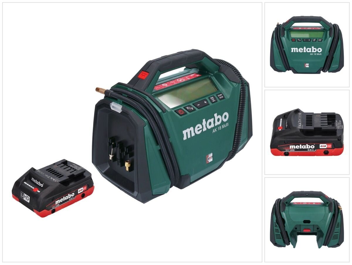 Multi aku kompressor Metabo AK 18 18 V 11 bar + 1x aku 4,0 Ah - ilma laadijata hind ja info | Kompressorid | kaup24.ee