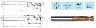 Твердосплавная фреза VHM 6 x 15 x 100 2 Featheredge 55 HRC ! цена и информация | Фрезы | kaup24.ee