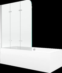 Vann Mexen Cube viimistluse ja klaasseinaga, 180x80 cm + 120 cm, white+III/fold/chrome hind ja info | Vannid | kaup24.ee