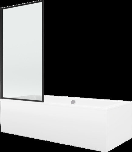 Vann Mexen Cube viimistluse ja klaasseinaga, 170x80 cm + 80 cm, white+I/swing/black frame hind ja info | Vannid | kaup24.ee