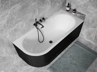 Vann Besco Avita A-line B&W 150, parempoolse nurgaga, Klik-klak Black, slim ülevool цена и информация | Ванны | kaup24.ee