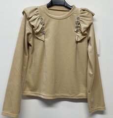 Детская блузка 221603 02, бежевая цена и информация | Рубашки для девочек | kaup24.ee