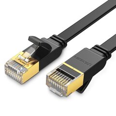 UGREEN NW106 Ethernet RJ45 Flat network cable , Cat.7, STP, 1m (Black) цена и информация | Кабели и провода | kaup24.ee