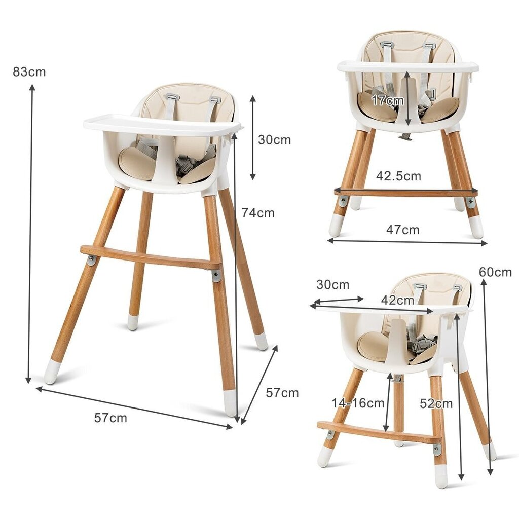 2-ühes beebi söögitool Costway hind ja info | Laste söögitoolid | kaup24.ee