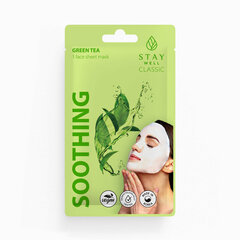 Rahustav näomask STAY WELL Classic sheet mask - GREEN TEA Soothing цена и информация | Маски для лица, патчи для глаз | kaup24.ee